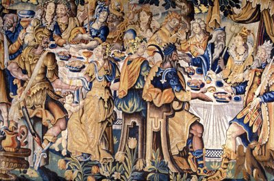 Chateau de Chinon - The Meal of the Gods - Flemish Tapestry of the 17th Century by Unknown